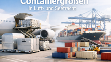 Containergrößen in Luft- und Seefracht