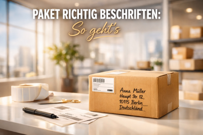 Wie muss ich ein Paket beschriften?
