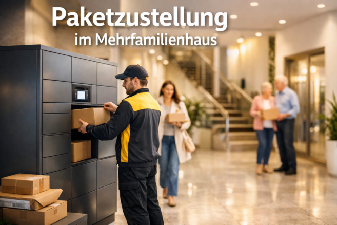 Paketzustellung im Mehrfamilienhaus