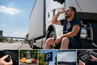 LKW fahren bei Sonne und Hitze